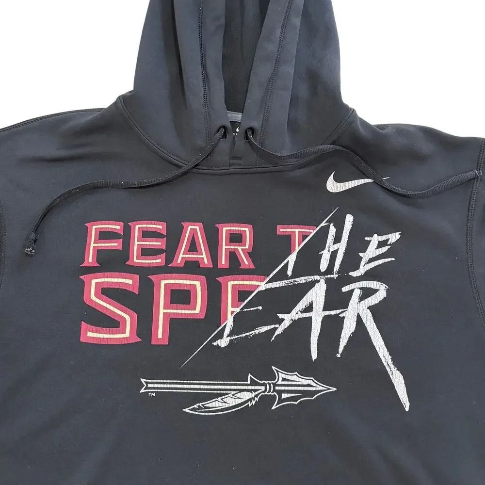 Florida State Seminoles Nike “FEAR THE SPEAR” Hoodie Sweatshirt Black Medium FSU